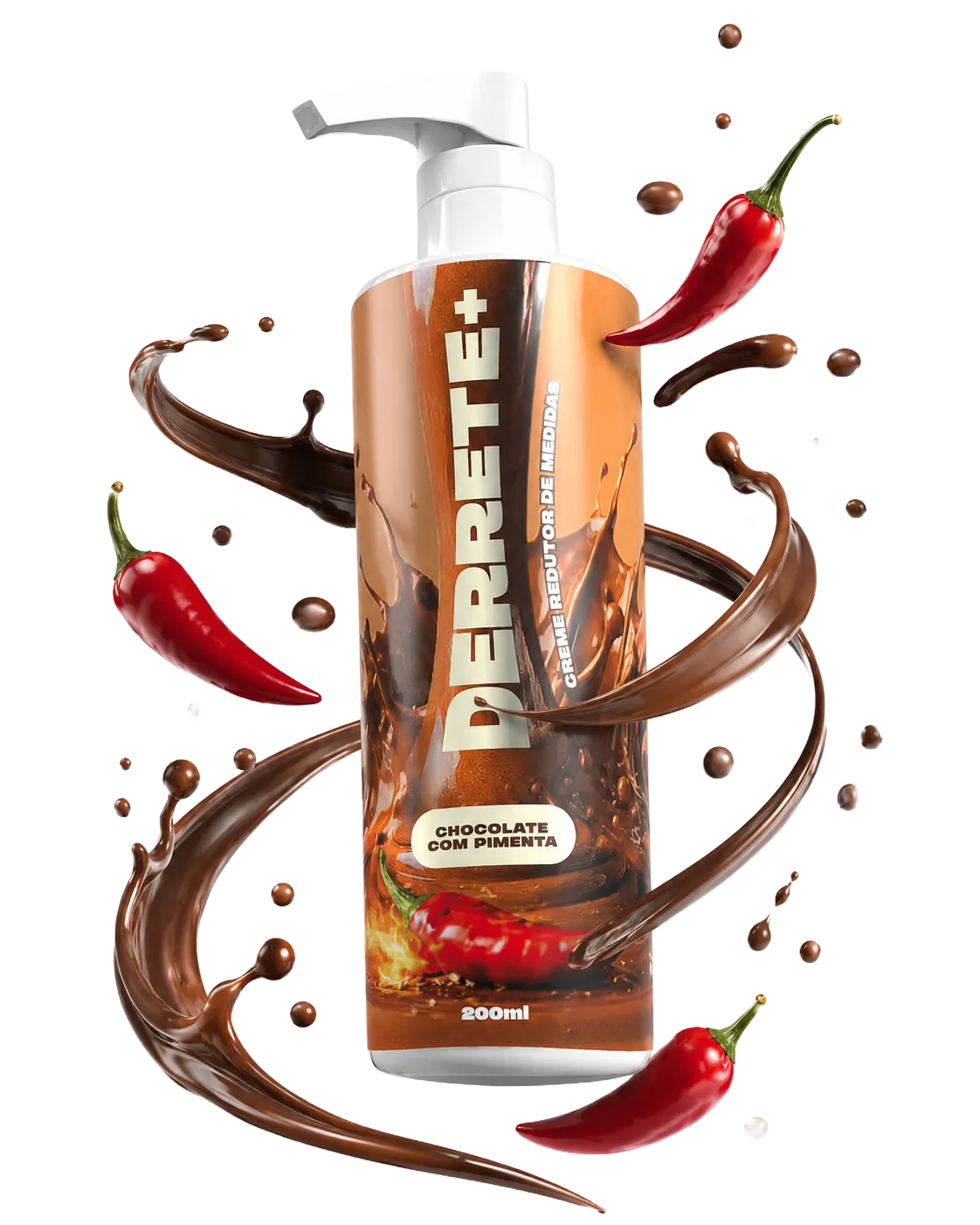 Frasco DERRETE+ com chocolate e pimentas